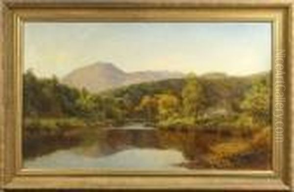 Landscape W/ Cottage, O/c Oil Painting by John Surtees