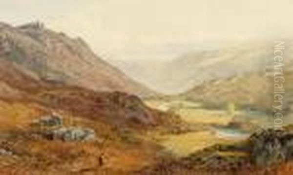 Autumn Morning In The Lledr Valley, North Wales Oil Painting by John Surtees