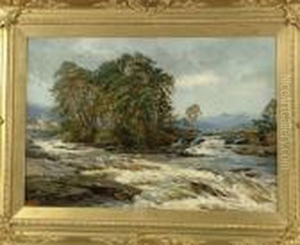 The River Dockhart At Killin Oil Painting by John Surtees