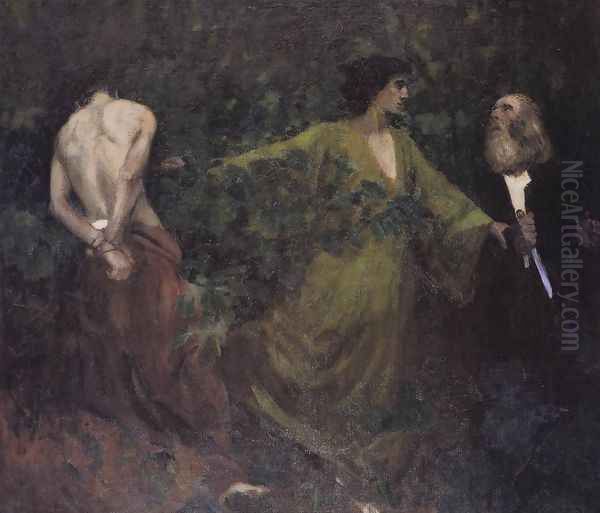 Isaacs Sacrifice Sacrifice of Abraham 1901 Oil Painting by Karoly Ferenczy