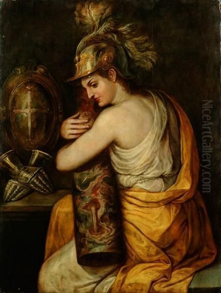 Minerva Oil Painting by Lambert Sustris