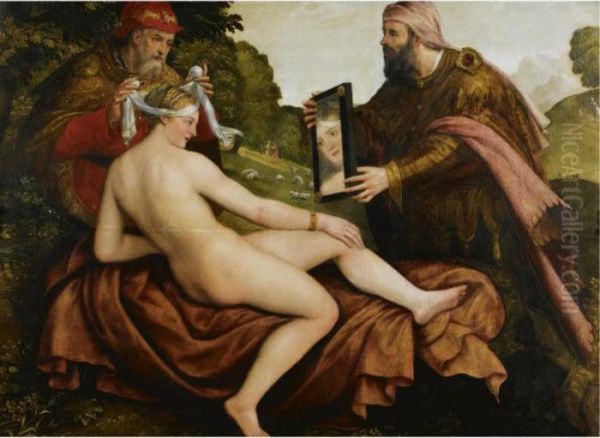 Susanna And The Elders Oil Painting by Lambert Sustris