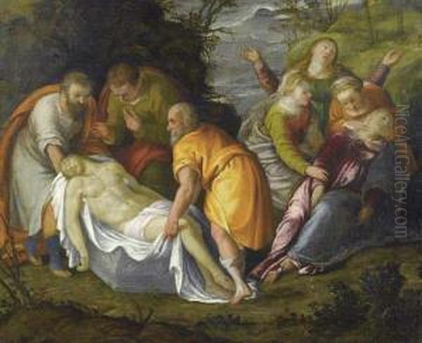 The Entombment. Oil Painting by Lambert Sustris