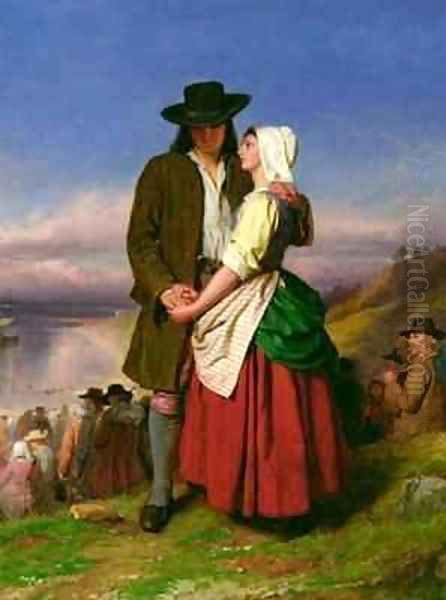 The Parting of Evangeline and Gabriel Oil Painting by John Faed