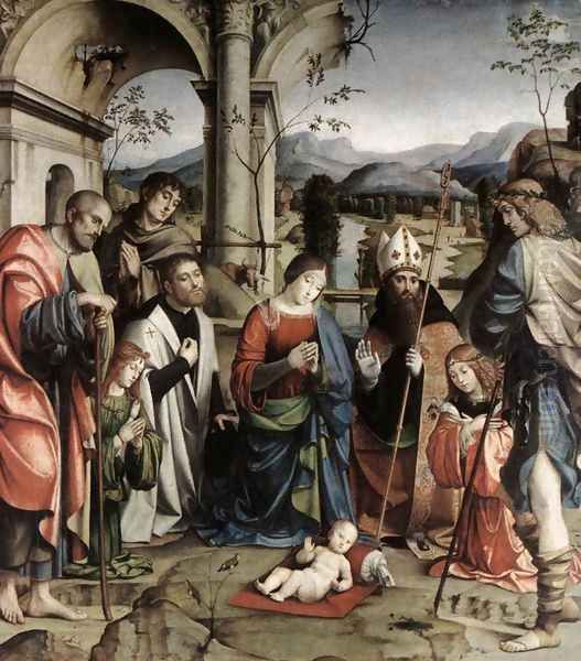 Adoration of the Child Oil Painting by Francesco Francia