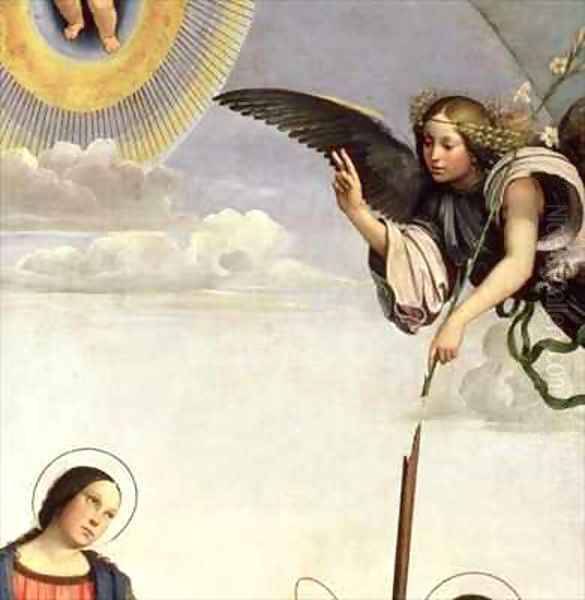 Annunciation and Saints detail of the Archangel Gabriel Oil Painting by Francesco Francia