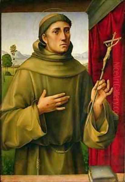 St Francis of Assissi Oil Painting by Francesco Francia