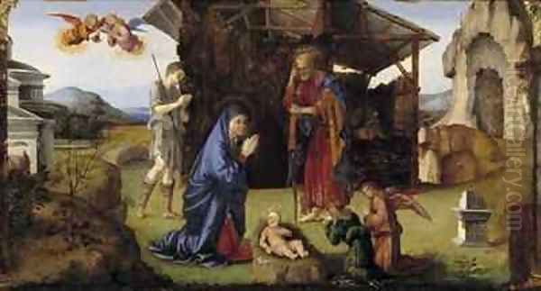 The Nativity Oil Painting by Francesco Francia