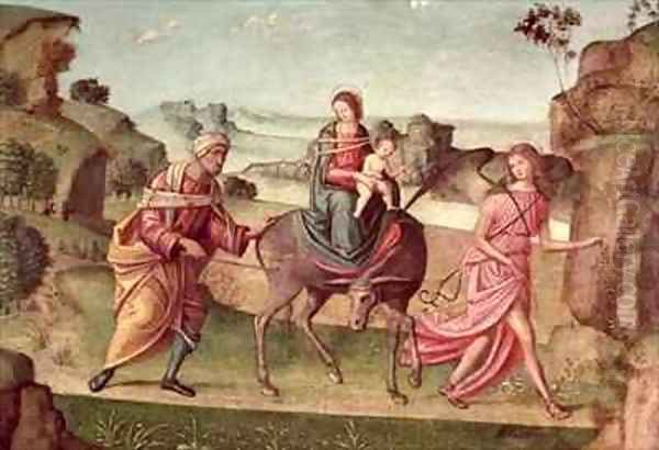 The Flight into Egypt Oil Painting by Francesco Francia