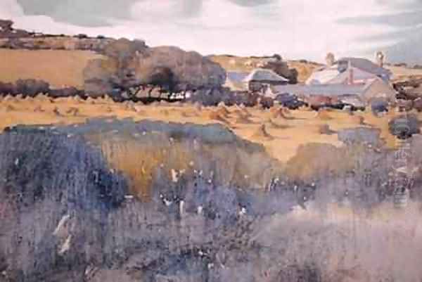 Farm View Newlyn Oil Painting by Elizabeth Stanhope Forbes