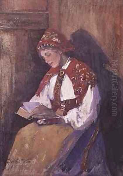 Lady Reading Oil Painting by Elizabeth Stanhope Forbes