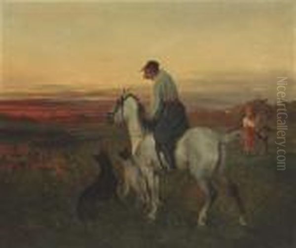 The Herdsman Oil Painting by Nikolai Egorovich Sverchkov