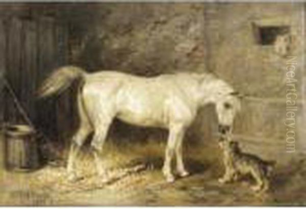 Stable Friends Oil Painting by Nikolai Egorovich Sverchkov