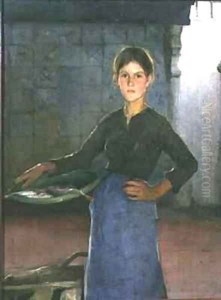 The Zandvoort Fishergirl Oil Painting by Elizabeth Stanhope Forbes