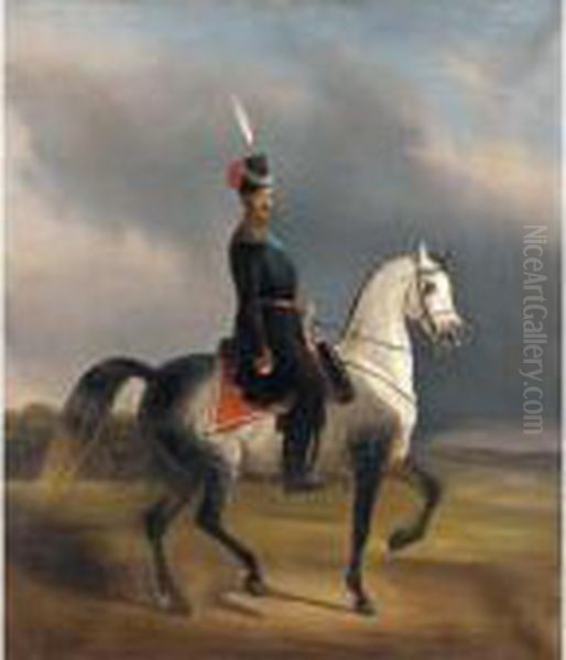 Equestrian Portrait Of Alexander Ii Oil Painting by Nikolai Egorovich Sverchkov