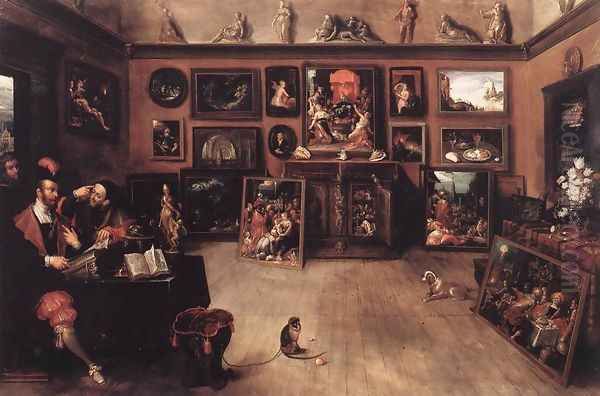 An Antique Dealer's Gallery 1615-20 Oil Painting by Frans the younger Francken