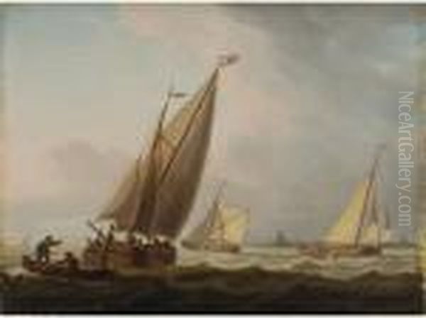 Pecheurs Pres Du Rivage Oil Painting by Frans Swagers