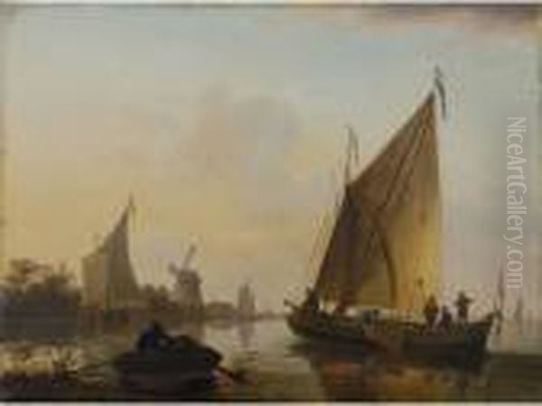 Pecheurs Pres Du Rivage Oil Painting by Frans Swagers