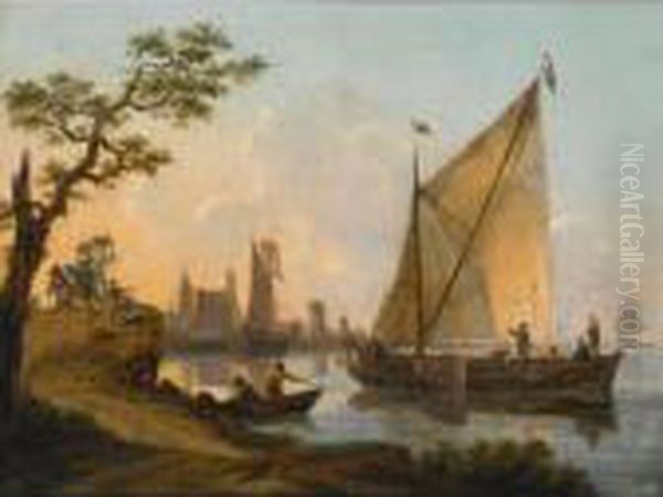 Other Properties
 

 
 
 

 
 A River Landscape With A Sailing Boat, Two Fishermen In A Boat
 In The Foreground, Travellers On A Path To The Left, A View Of A Town 
Beyond Oil Painting by Frans Swagers