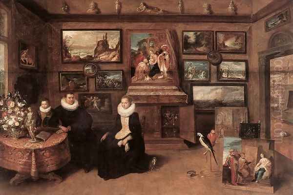 Sebastiaan Leerse in his Gallery Oil Painting by Frans the younger Francken