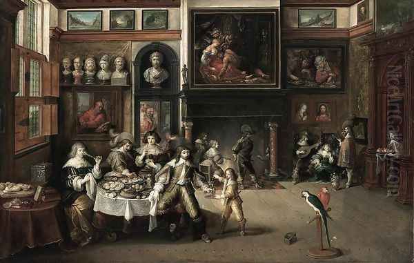 Supper at the House of Burgomaster Rockox 1630-35 Oil Painting by Frans the younger Francken