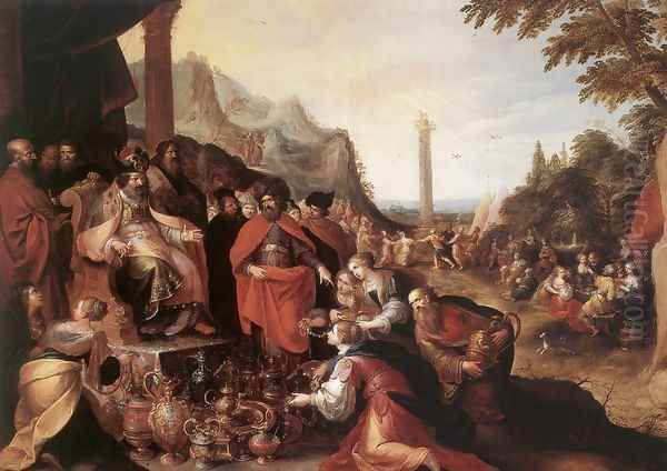 Worship of the Golden Calf Oil Painting by Frans the younger Francken