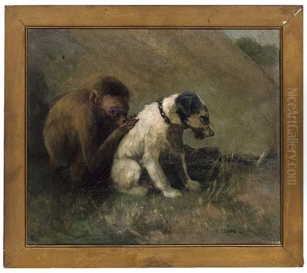 Best Of Friends Oil Painting by Cuthbert Edmund Swan