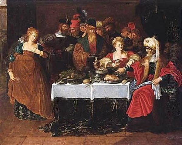 The Feast of Herod Oil Painting by Frans the younger Francken