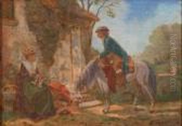 La Rencontre Galante Oil Painting by Edouard Bernard Swebach