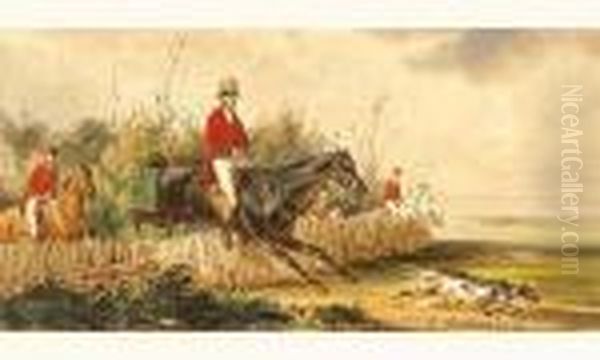 Scene De Chasse A Courre Oil Painting by Edouard Bernard Swebach