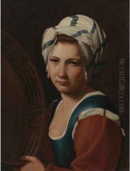 A Gypsy Girl With A Tambourine Oil Painting by Michiel Sweerts