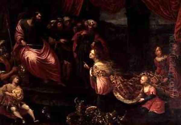 King Solomon and the Queen of Sheba Oil Painting by Frans the younger Francken