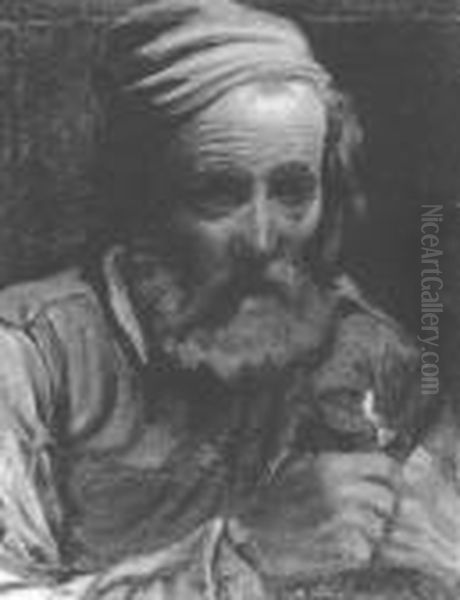 An Old Man Eating Bread Oil Painting by Michiel Sweerts