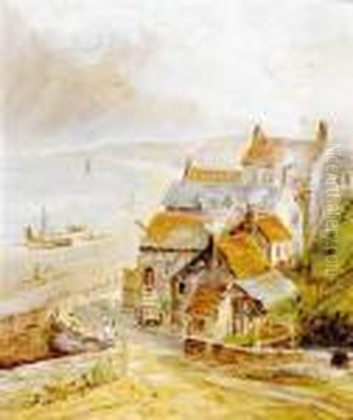 Coastal Village Oil Painting by Walter Henry Sweet