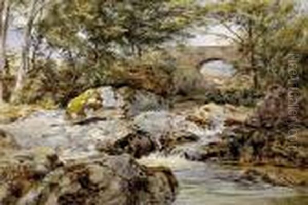 Fingle Bridge Dartmoor Wh Sweet Oil Painting by Walter Henry Sweet