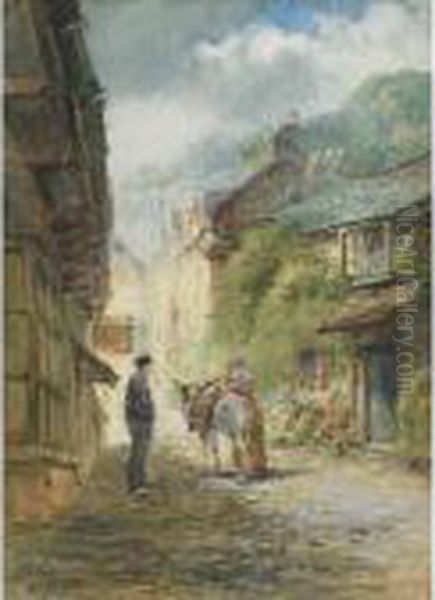 Cockington Forge; Clovelly, Devon; Hall At Athelhampton, Dorset Oil Painting by Walter Henry Sweet