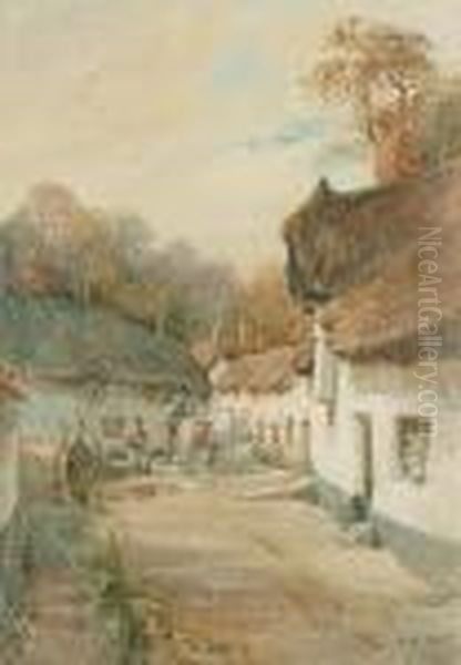 A Cotswold Village Oil Painting by Walter Henry Sweet