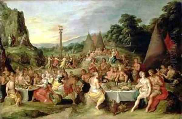 The Worship of the Golden Calf Oil Painting by Frans the younger Francken