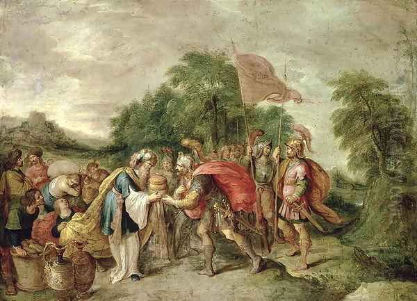 The Meeting of Abraham and Melchizedek Oil Painting by Frans the younger Francken