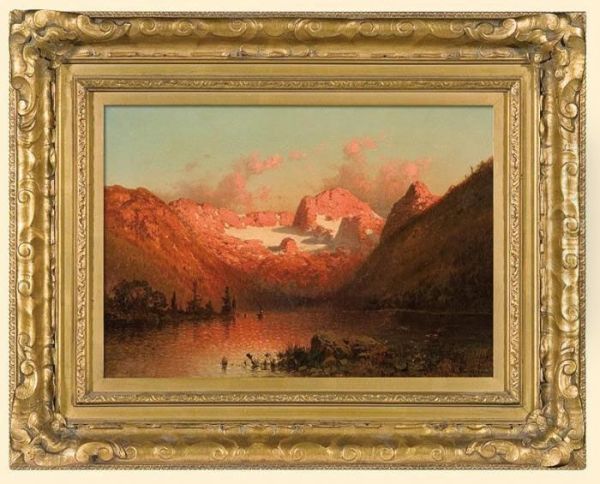 Lake In Alp Mountains Oil Painting by Aleksander Swieszewski