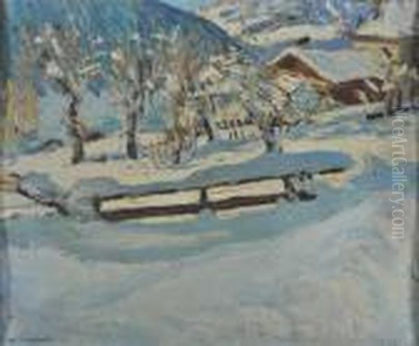 Paysage De Neige by Alfred Swieykowski