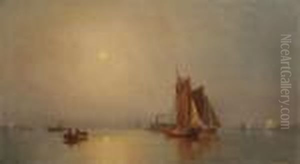 Morning Glow On The Harbor Oil Painting by James Brade Sword