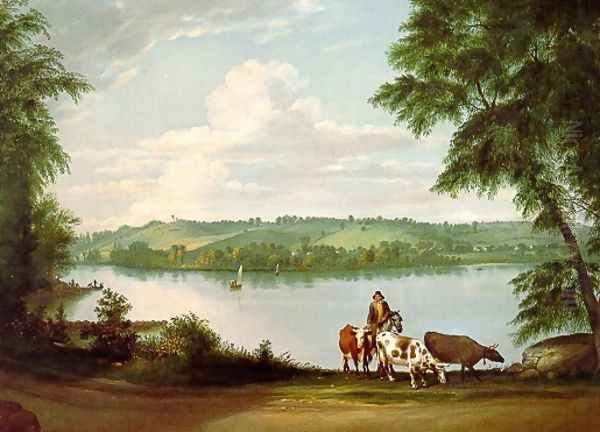 View Near Springfield, Massachusetts Oil Painting by Alvan Fisher