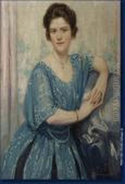 Portrait De Dame Oil Painting by Philippe Swyncop