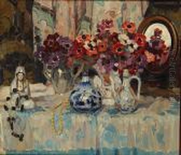 Nature Morte Aux Fleurs Oil Painting by Philippe Swyncop