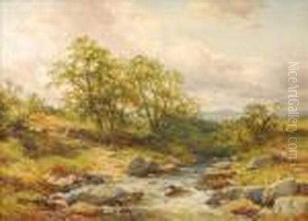 Figures Resting On Theriver Bank Oil Painting by John Syer