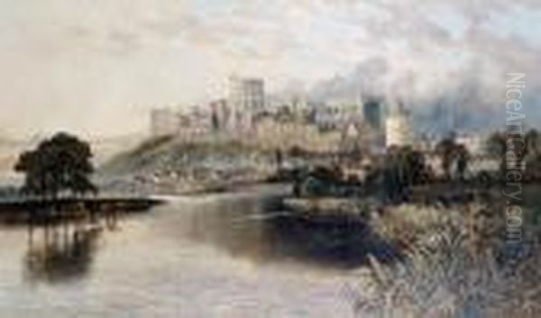 Windsor Castle From The River Oil Painting by John Syer