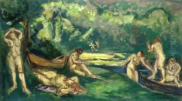 Bathers on the Banks of the River Oil Painting by Emile-Othon Friesz