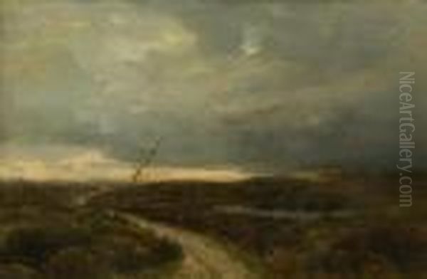 Evening, Awindswept Oil Painting by John Syer