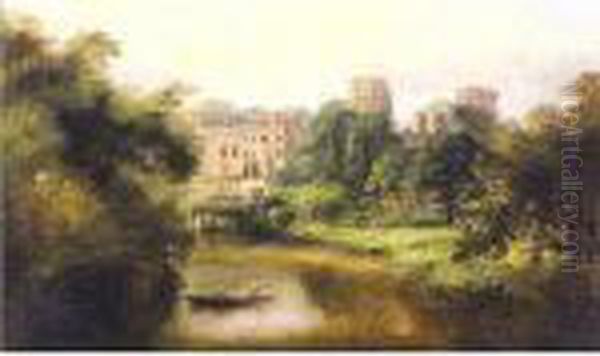 View Of Warwick Castle Oil Painting by John Syer